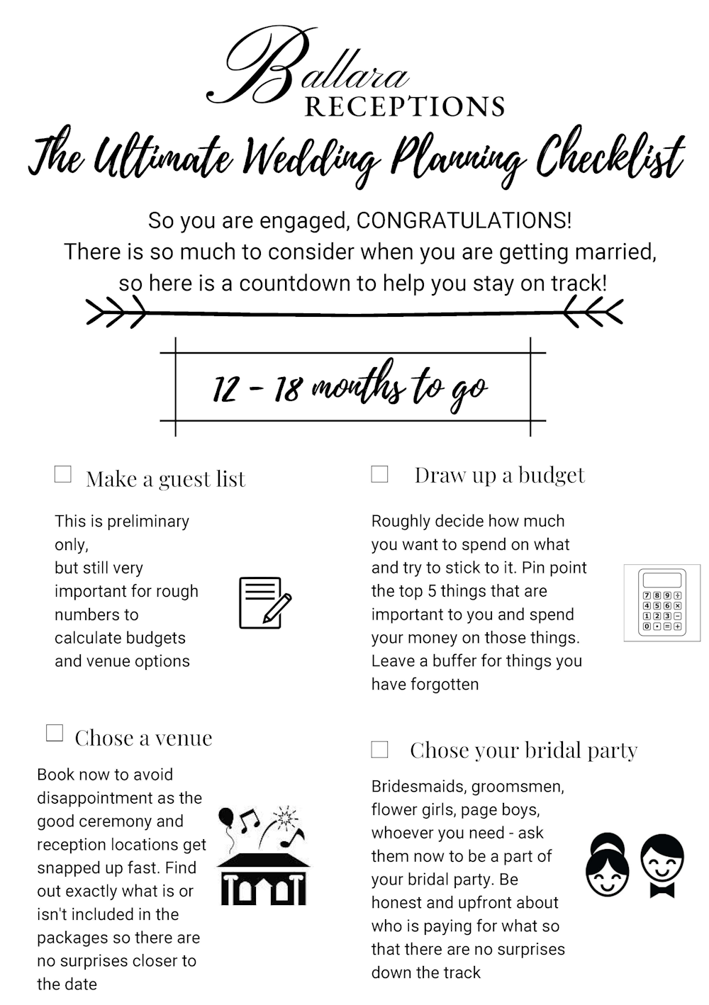 wedding checklist timeline