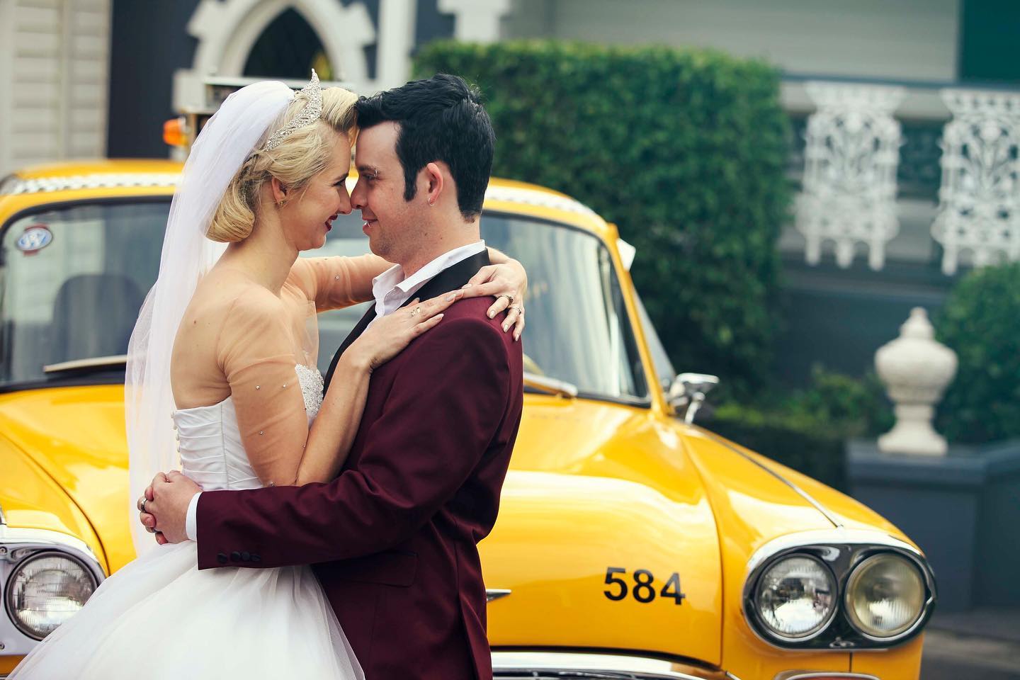 Glamorous Hollywood Style Wedding - Bentley Checker Cab Weddings - Paul Rowley Photography