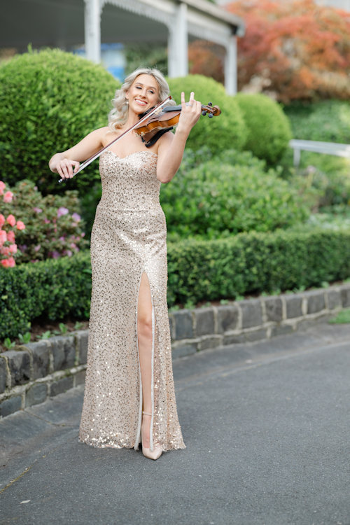 Tahnaya Wynne Violinist at Ballara Receptions Styled Wedding Shoot
